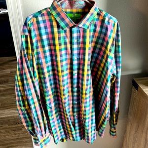 Multi Colored Button Down Dress Shirt